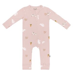 Kyte BABY Blush Bunny Zippered Romper 6-12 Months